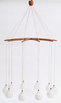 An Uno & Östen Kristiansson hanging lamp, Luxus, Sweden 1950's.