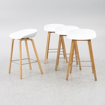 Hee Welling, four bar stools, 'AAS 32', HAY, Denmark.
