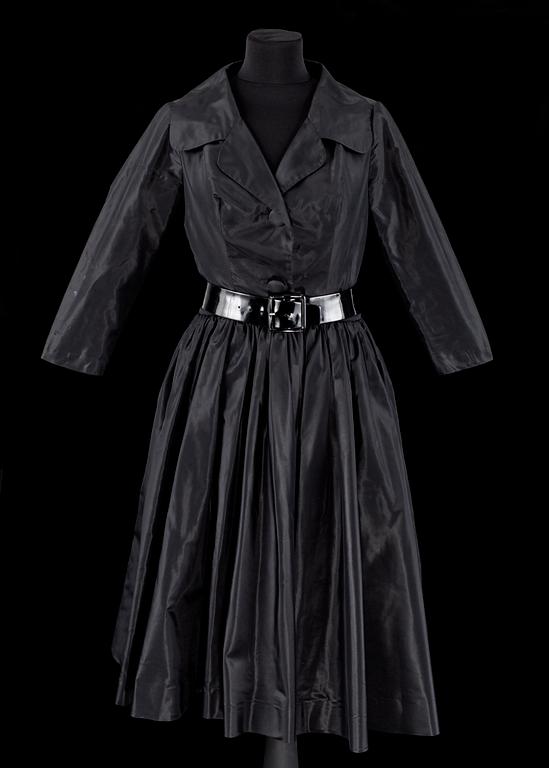 A 1950s/60s black silk dress by Nordiska Kompaniet.