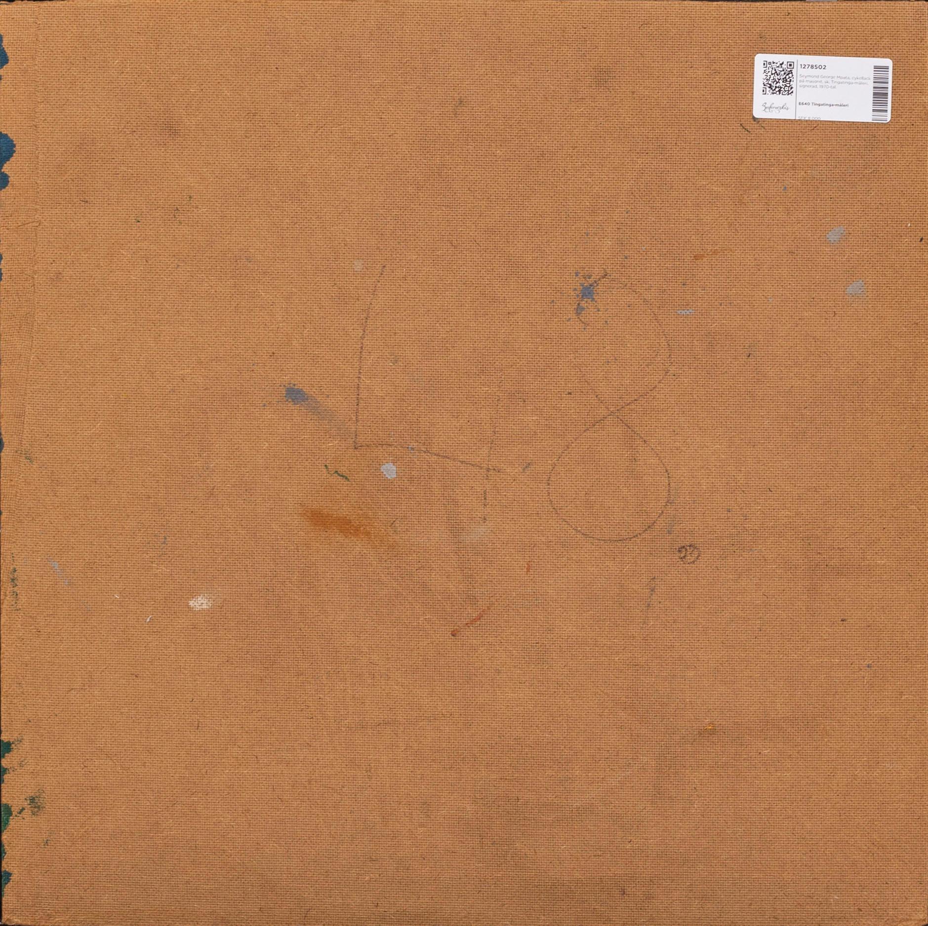 An 1970:s Seymond George Mpata so called Tingatinga- painting, bicycle paint on masonite, signed.