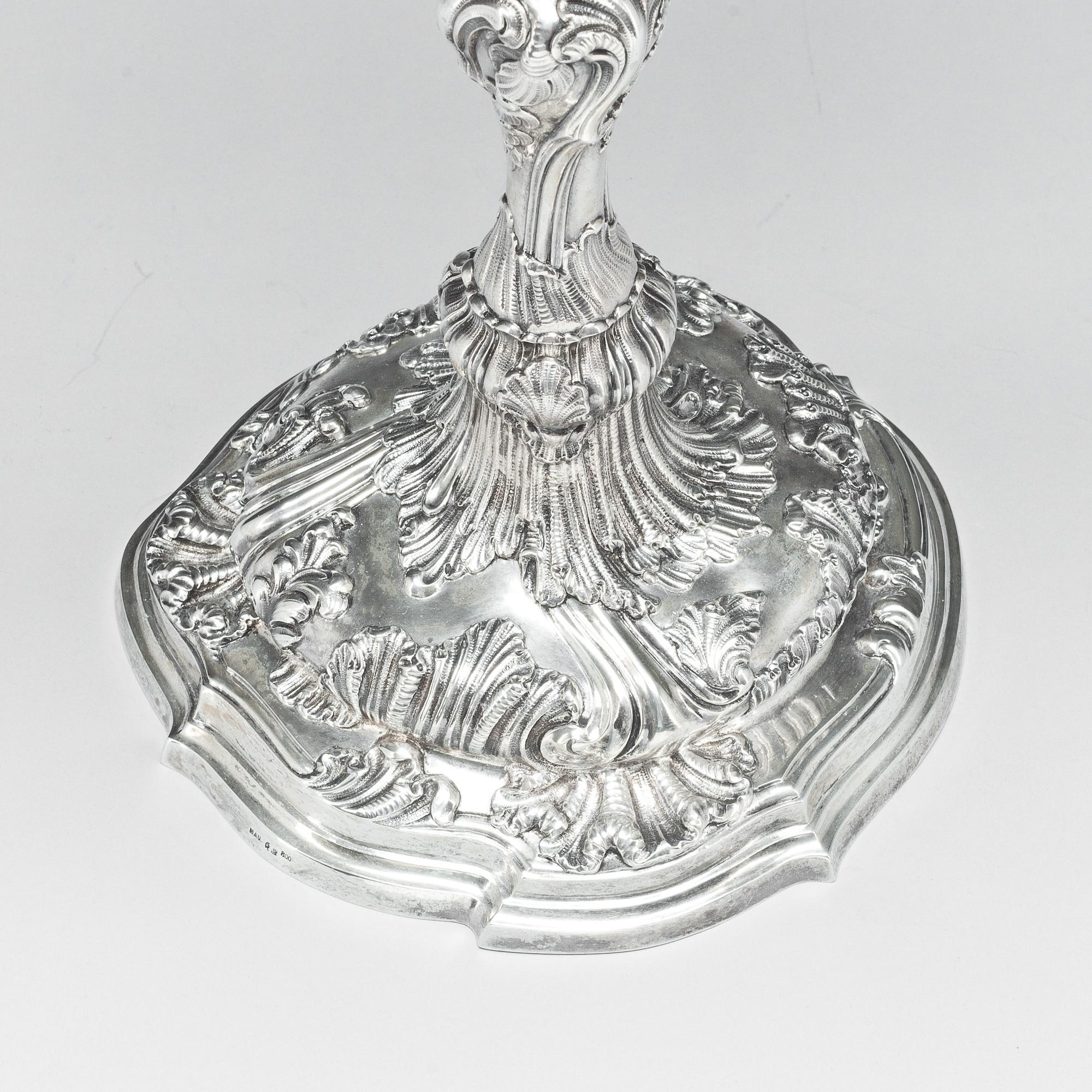 KANDELABER, silver 800. Tyskland, Rokoko-stil, 1900-tal.
Vikt ca 3550g.