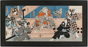 Utagawa Kunisada (Toyokuni III) · UTAGAWA KUNISADA (Toyokuni III). Färgträsnitt, 1800-tal.