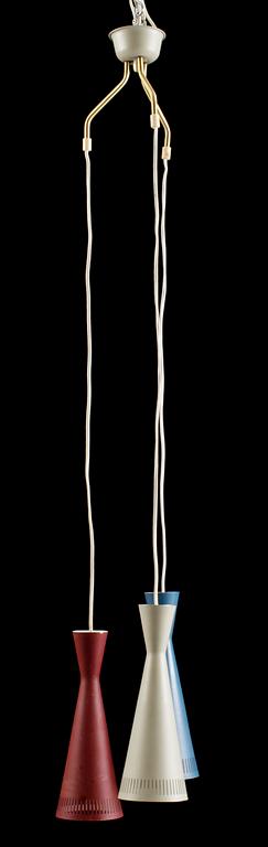 TAKLAMPA, tredelad, 1950-tal. Höjd ca 165 cm.