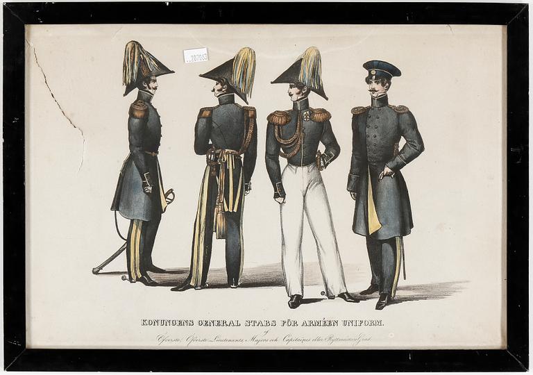 LITOGRAFIER, 5 stycken, 1800-talets andra hälft.