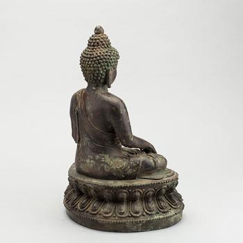 A bronze seated figure of Shakayamuni buddha, Mingtype.