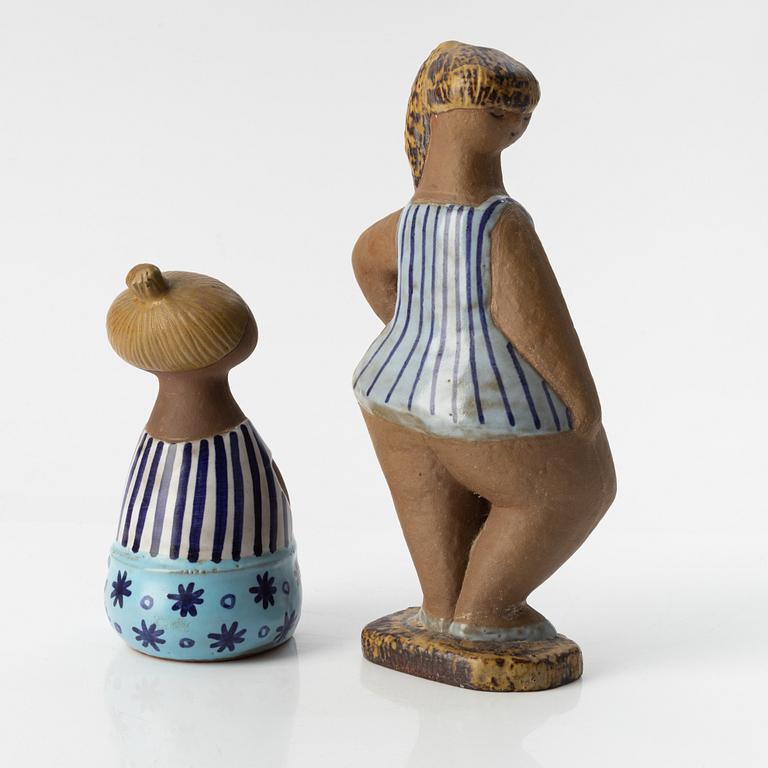 Lisa Larson, two stoneware figurines, Gustavsberg, Sweden,