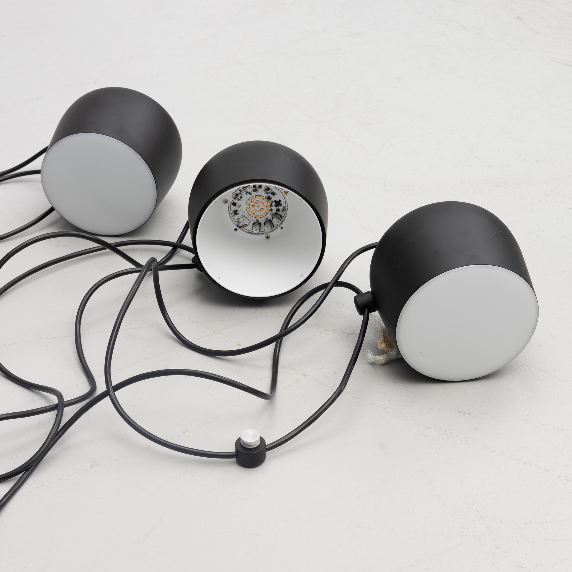 Erwan & Ronan Bouroullec, three 'Aim Small' ceiling lamps, Flos, Italy.