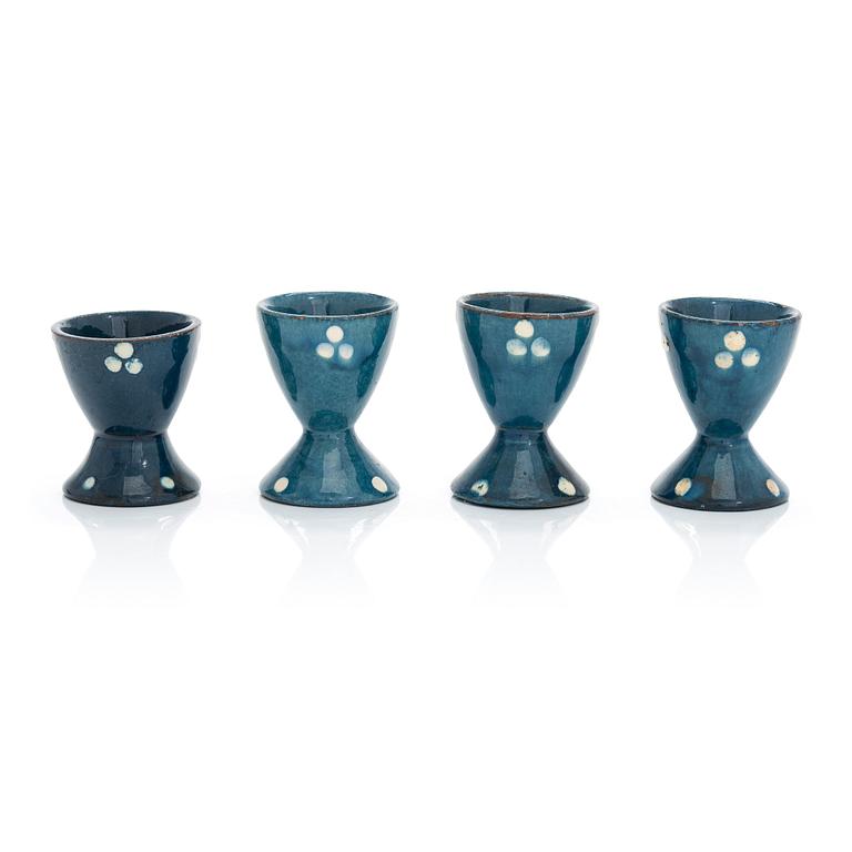 Alfred William Finch, a set of four egg cups from around year 1900, Iris, Finland.