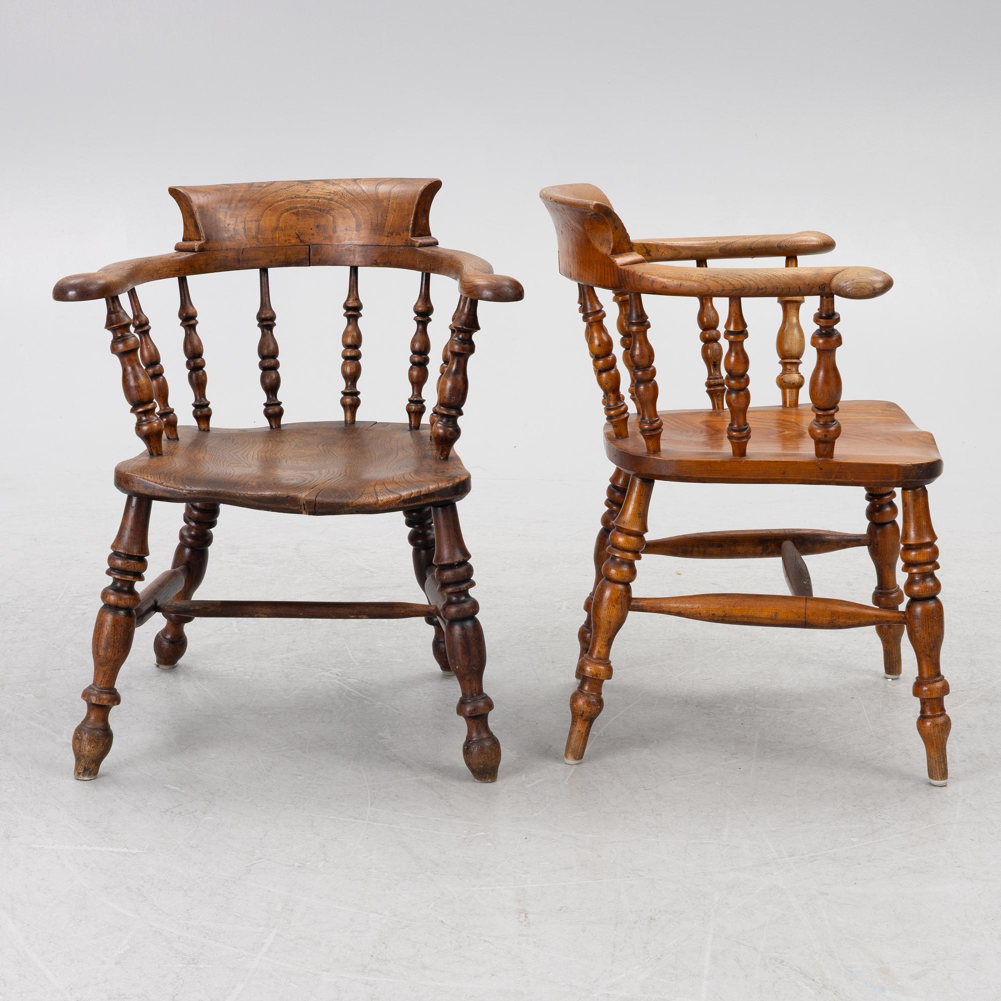 Four armchairs, late 19th century.