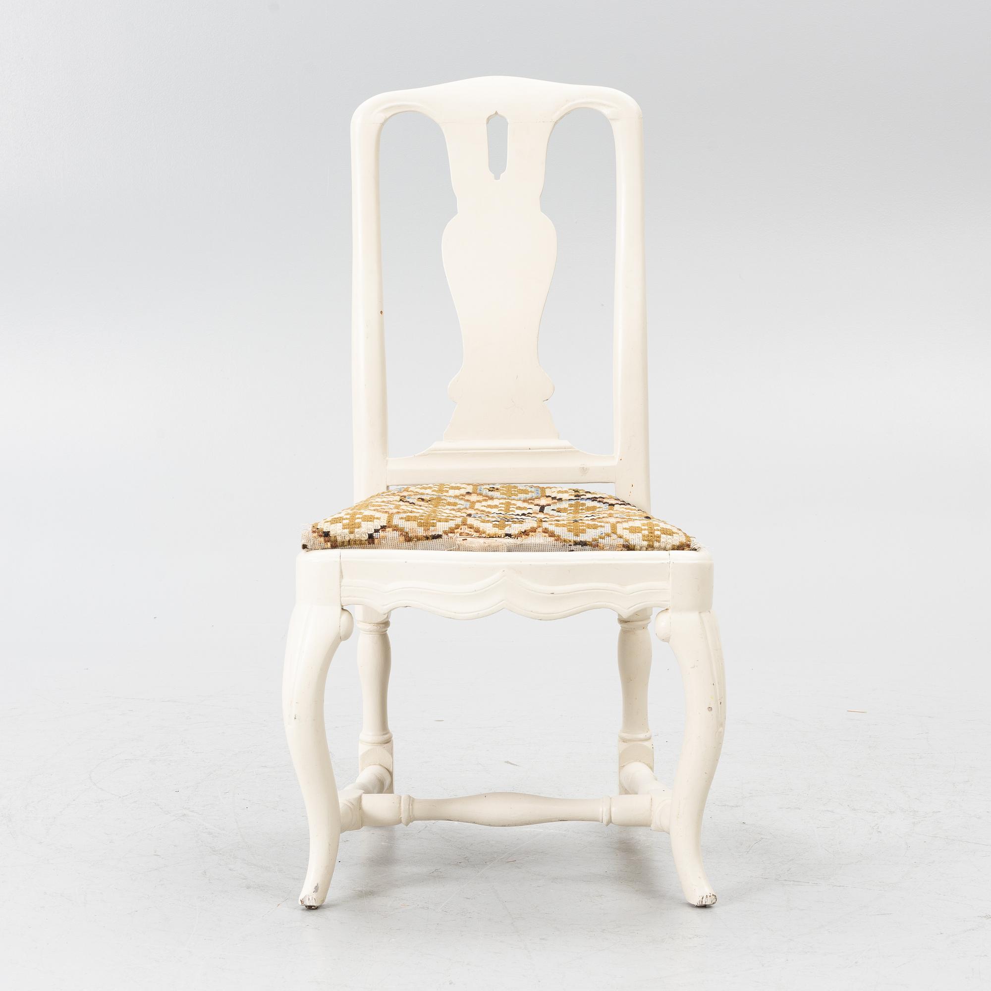 A Rococo chair, 18th century.