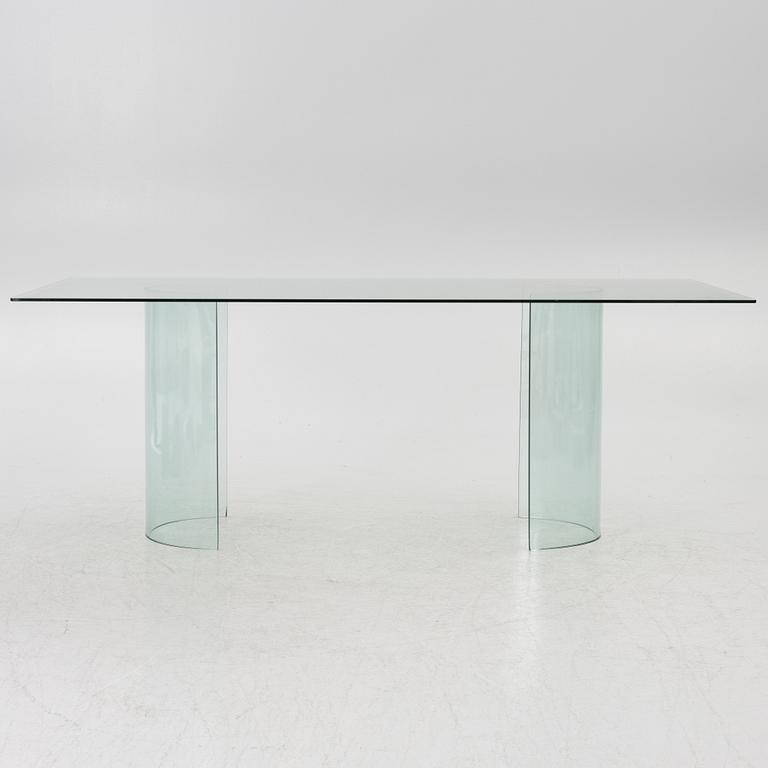 Dining table, glass, contemporary.