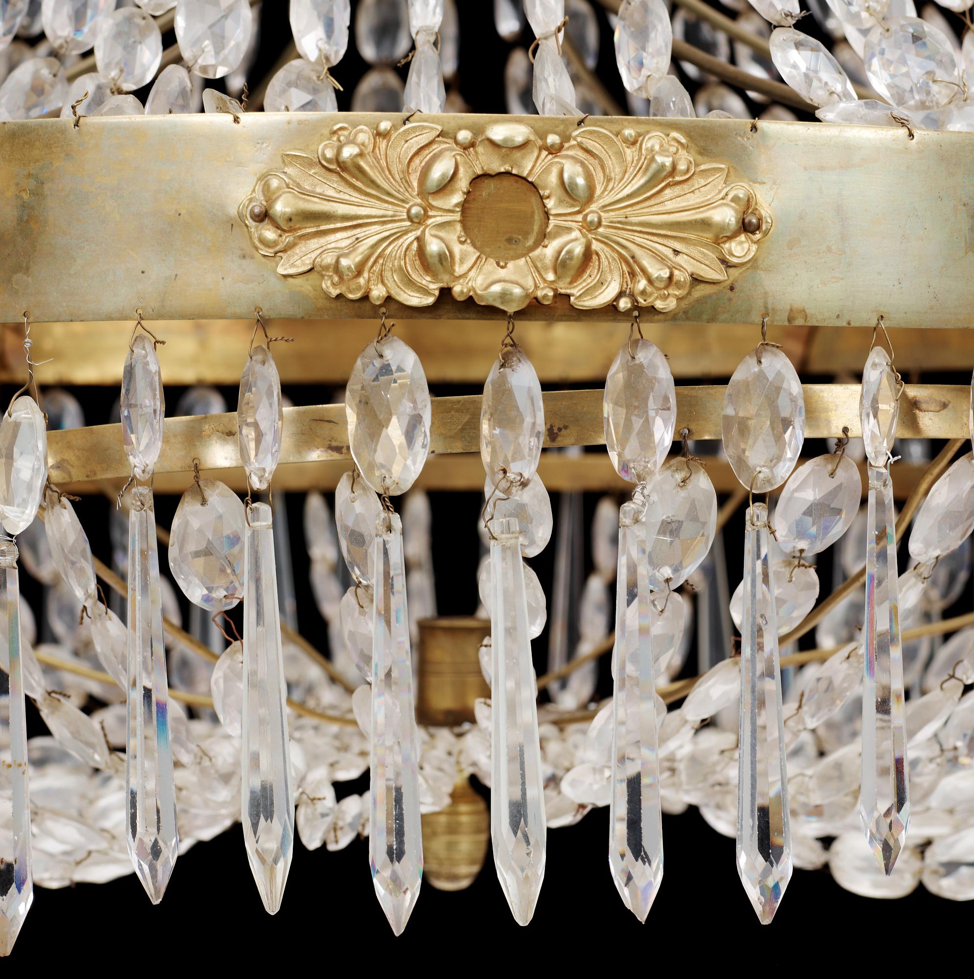 A Swedish Empire 1820/30's seven-light chandelier.