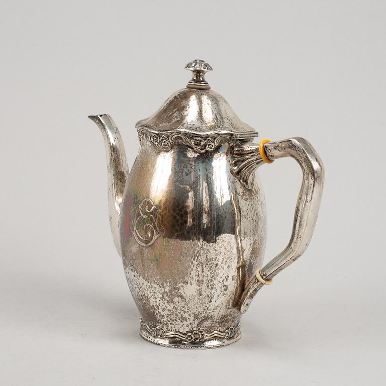 Kaffeservis, 3 delar, silver, Eric Kalb Eftr, Halmstad 1938.