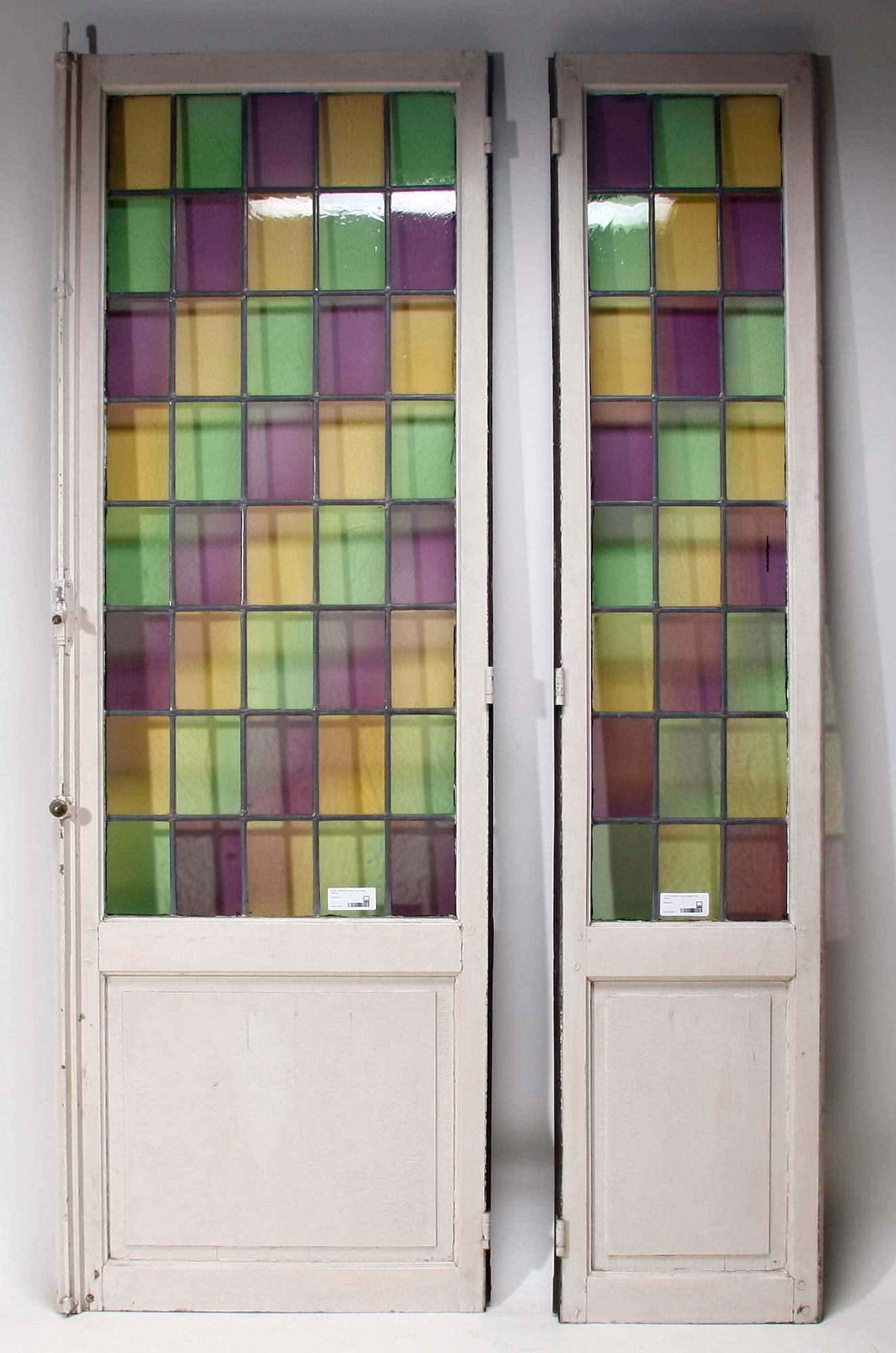 DÖRRAR, ett par, jugend, tidigt 1900-tal.