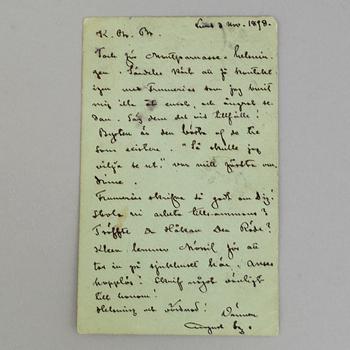 AUGUST STRINDBERG, brev, daterad 1898.
