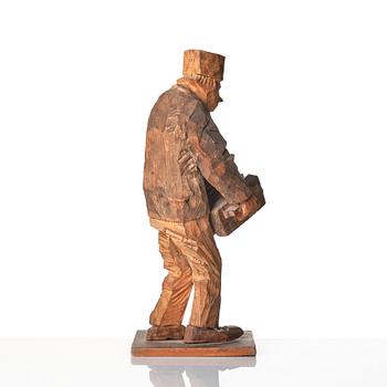 Axel Petersson Döderhultarn, skulptur, trä, stämpelsignerad.