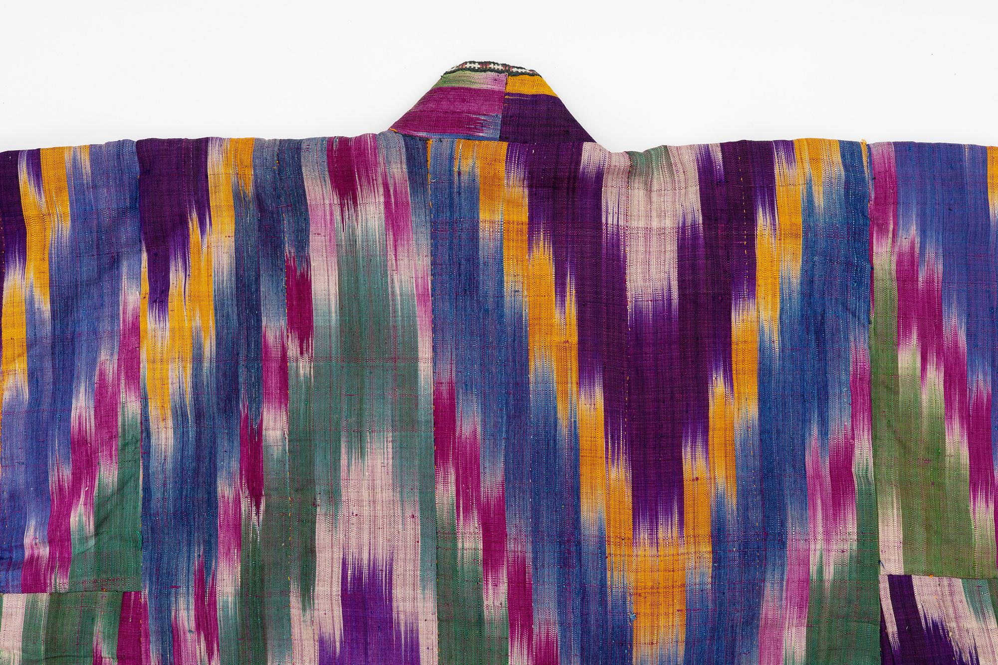 A silk Ikat Chapan, Central Asia, 1880s.