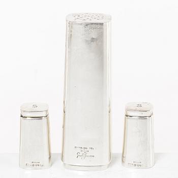 Three Sterling silver shakers, C.G. Hallberg and Gustaf Jansson, 1960s.