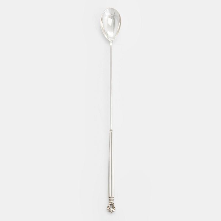 Johan Rohde, cocktailsked, "Konge/Acorn", sterlingsilver, Georg Jensen, Danmark efter 1945.