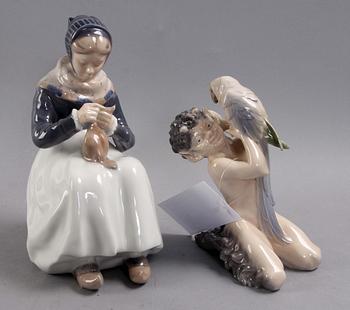 FIGURINER, 2 st, porslin, Royal Copenhagen.
