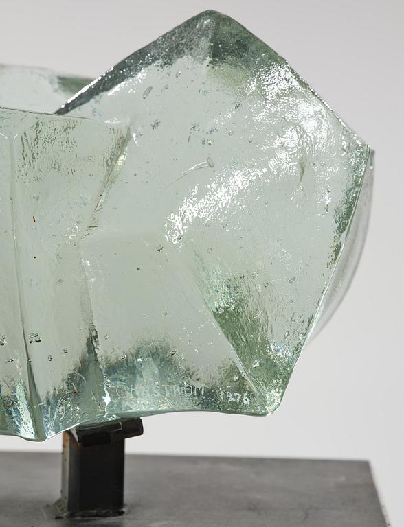 Edvin Öhrström, a cast glass sculpture, Lindshammar Glassworks, 1976, ed. 1/9.