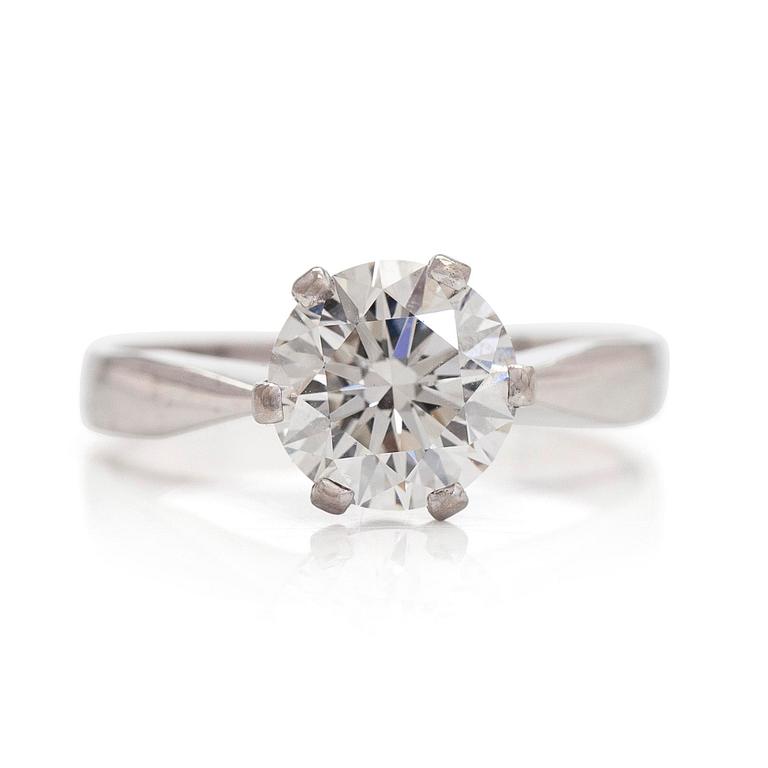 Ring, briljantslipad diamant, 14K vitguld, Kallion Korupaja, Helsingfors 2008.