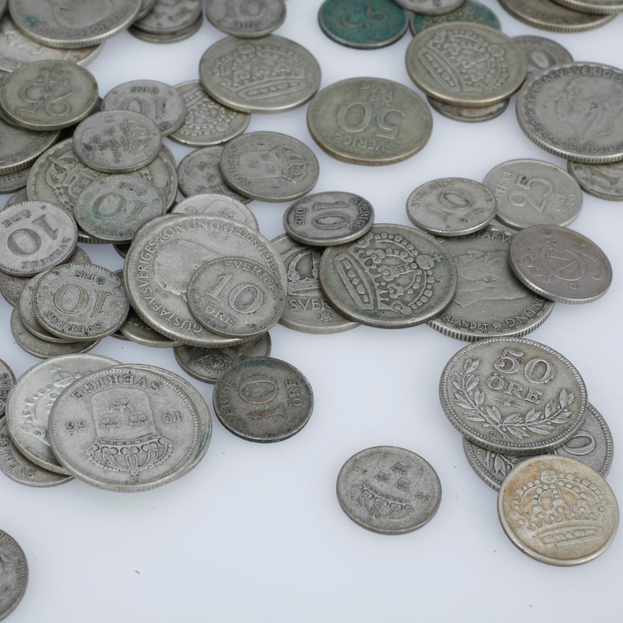 SILVERMYNT, Sverige, 1906 fram till 1961. Tot ca 657 gram.