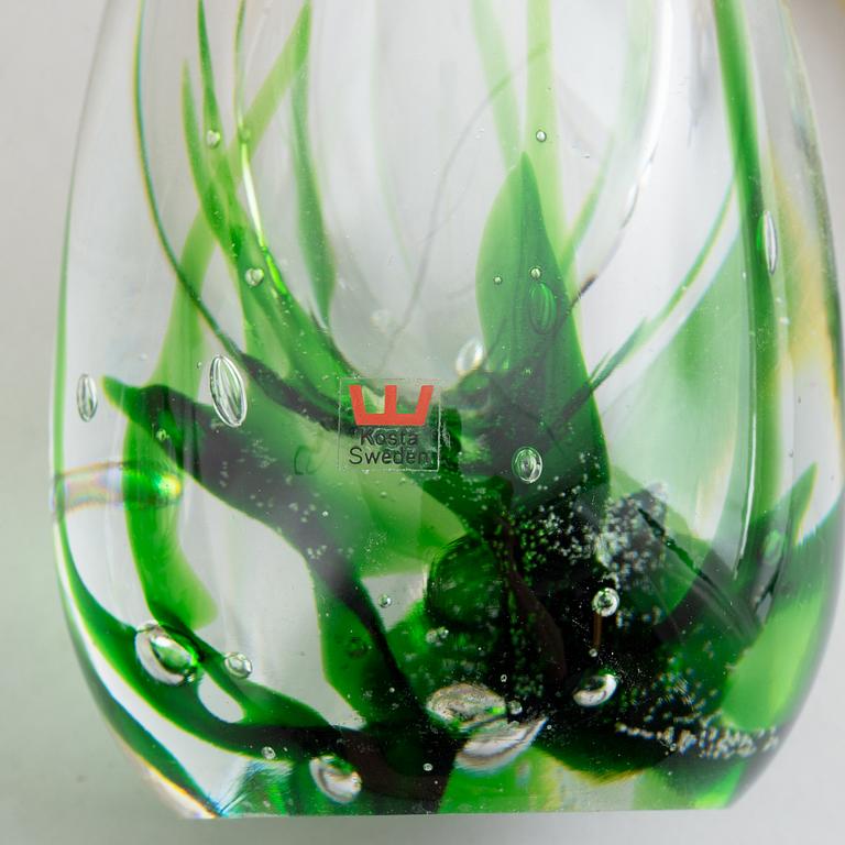 A pair of glass table lamps, Vicke Lindstrand, Kosta, signed.