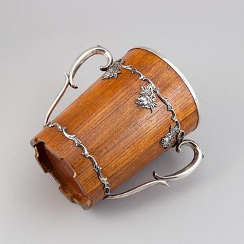 A wood and silver champagne cooler, Turku, Finland, 1956.