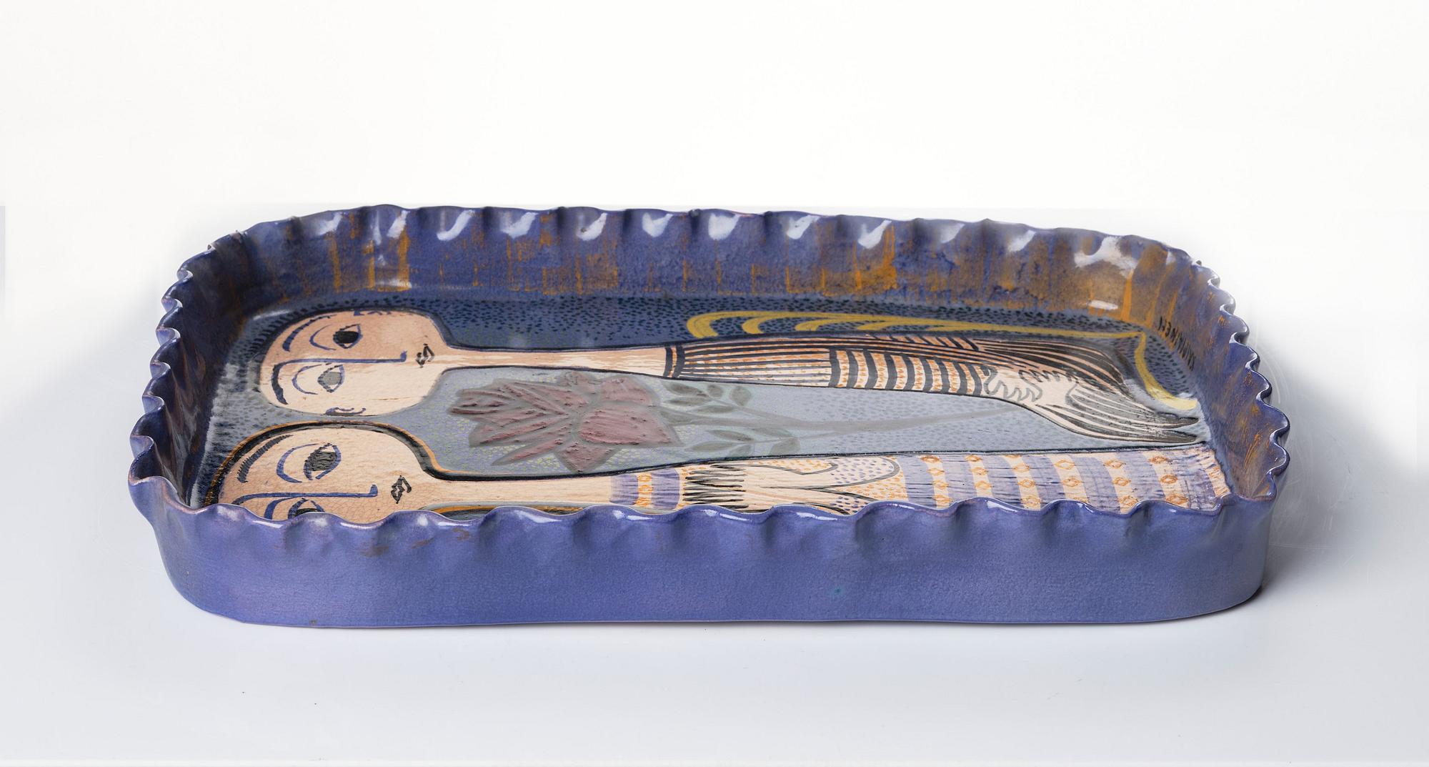 Birger Kaipiainen, a rectangular ceramic tray, Arabia, Finland 1950s.