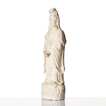 A blanc de chine figure of Guanyin, Qing dynasty.