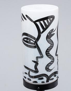 BORDSLAMPA, glas, "Caramba", Ulrica Hydman-Vallien, Kosta Boda.