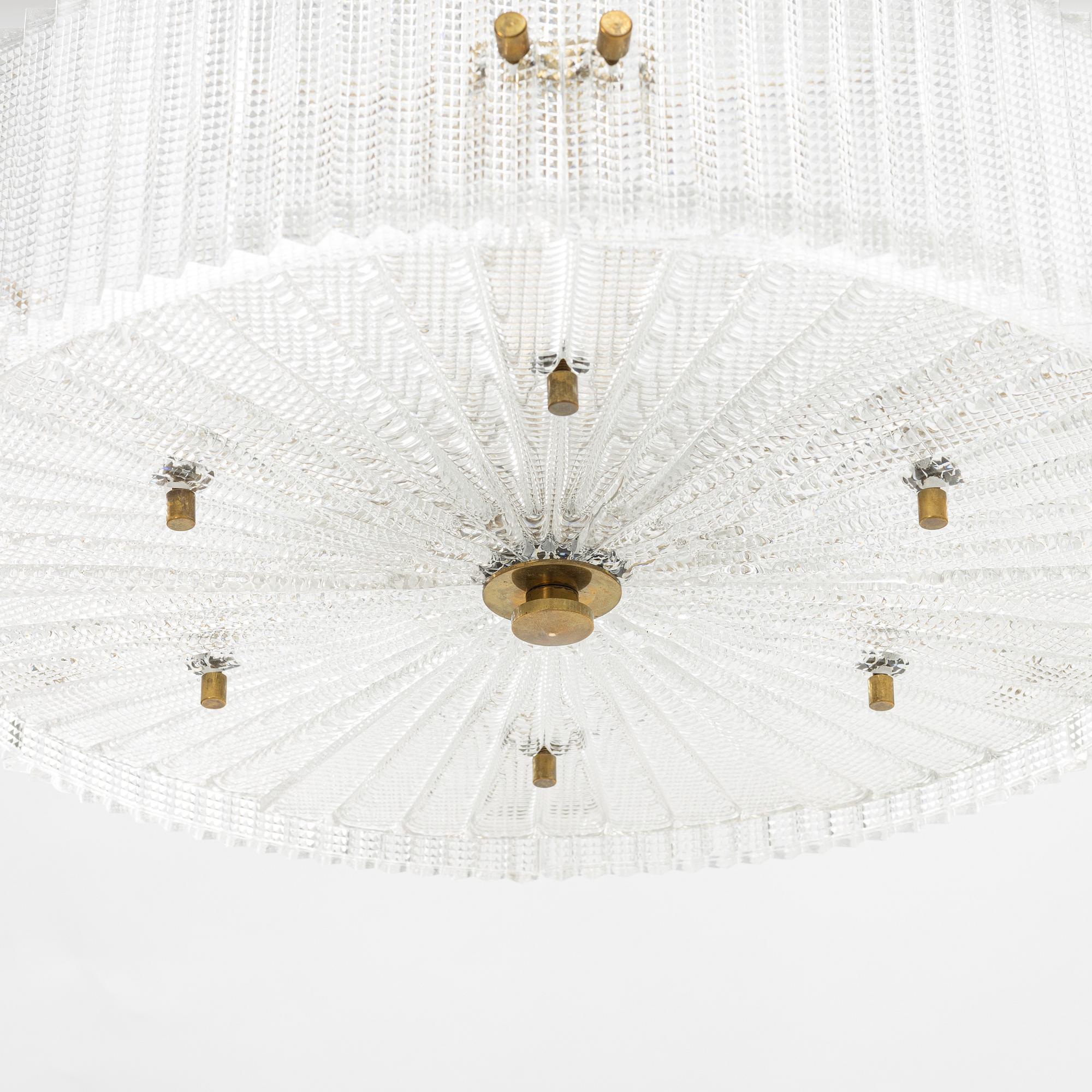 Carl Fagerlund, ceiling lamp, Orrefors, second half of the 20th century.