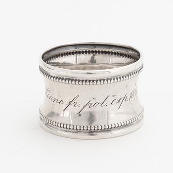 A silver napkin holder, given to Axel Stake for his contributions to S. A. Andrées arctic expedtions, late 19th Century.