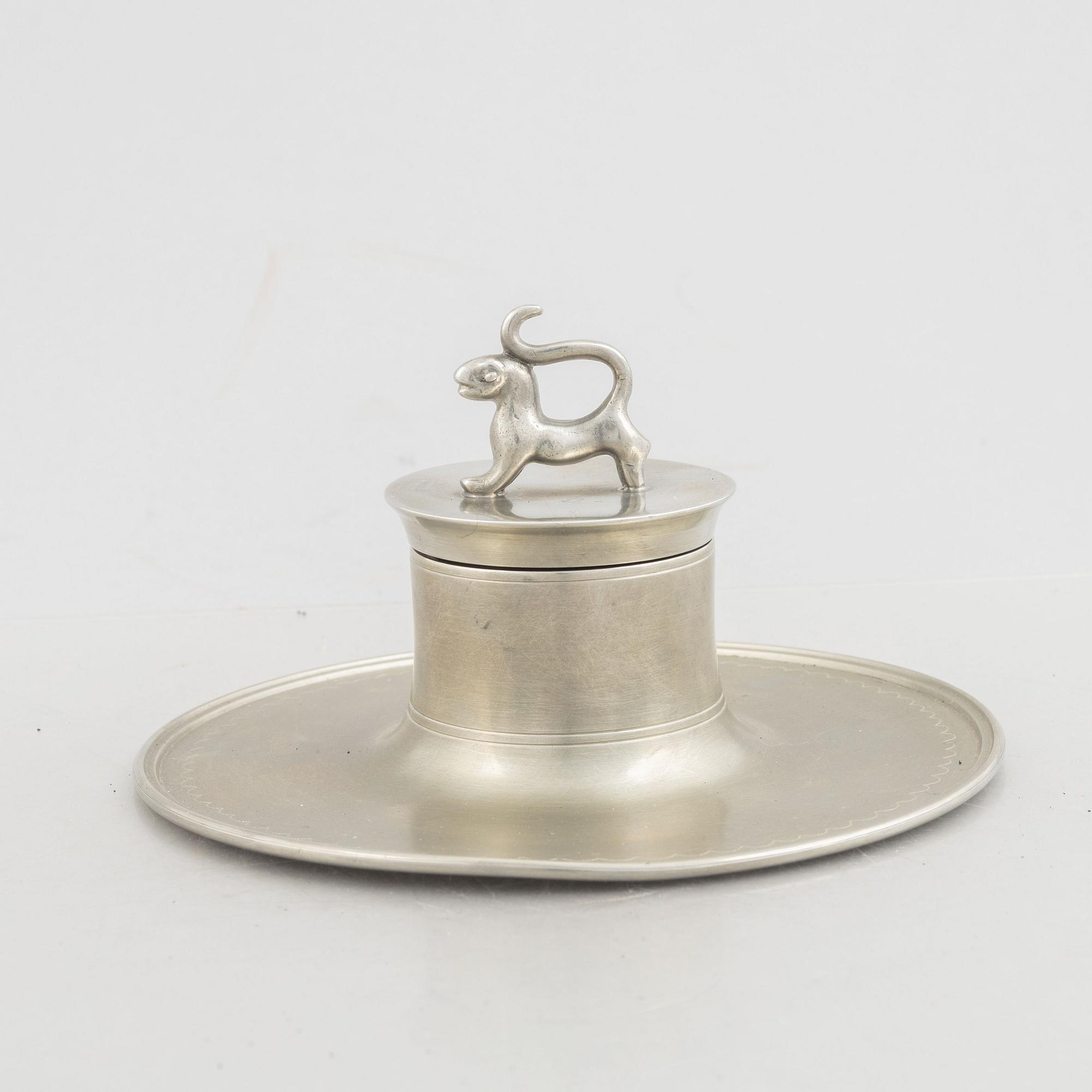 Nils Fougstedt, a pewter inkwell, model A259,  Firma Svenskt Tenn, Stockholm 1928.