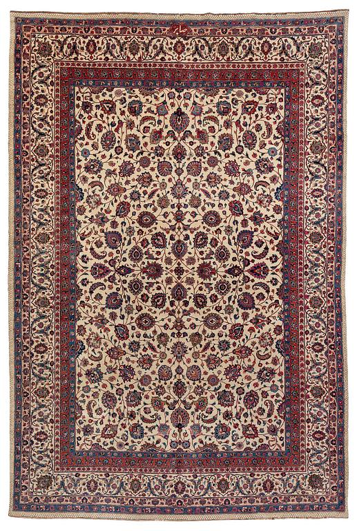 Antique Mashad carpet, Eastern Persia (Iran), signed Saber, c. 432 x 289 cm.