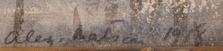 ALEX MATSON, vesiväri, signeerattu ja päivätty 1918.