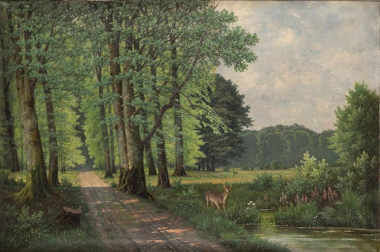WILHELM FERDINAND LEISNER, two, oil on canvas, signed and dated 89.