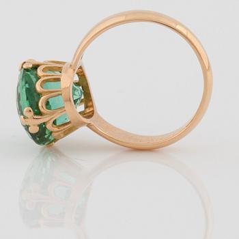 Sigurd Persson, RING grön turmalin 8.19 ct. Tillverkad, Stockholm 1945.
