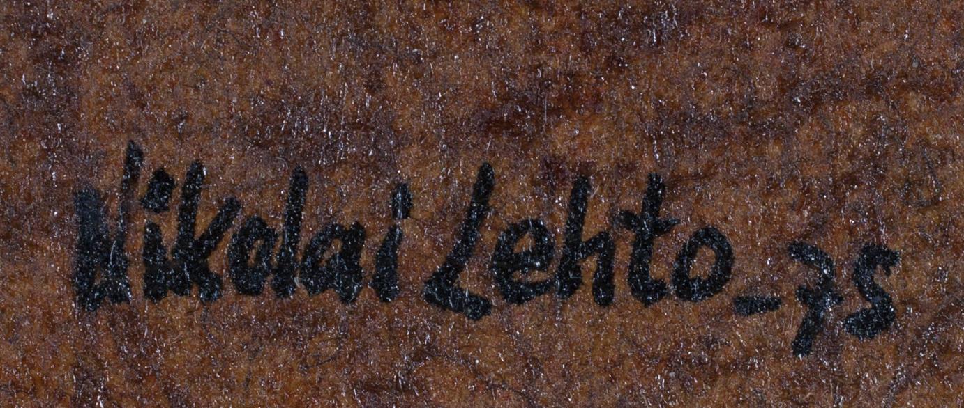 NIKOLAI LEHTO, olja på pannå, signerad och daterad -75.