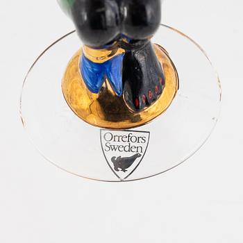 Gunnar Cyrén, snapsglas 2 st sk djävulsglas ur serien "Nobel Orrefors".