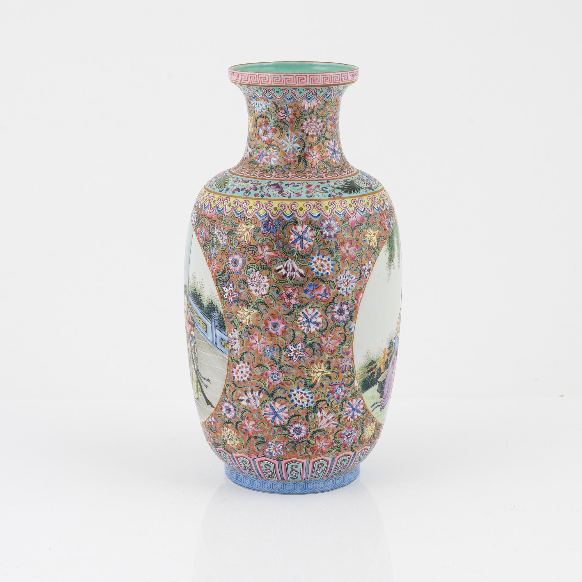 A millefiori porcleain vase, China, 20th century.