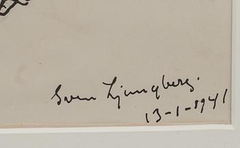 SVEN LJUNGBERG, tuschlavering, signerad och daterad 13-1-1941.