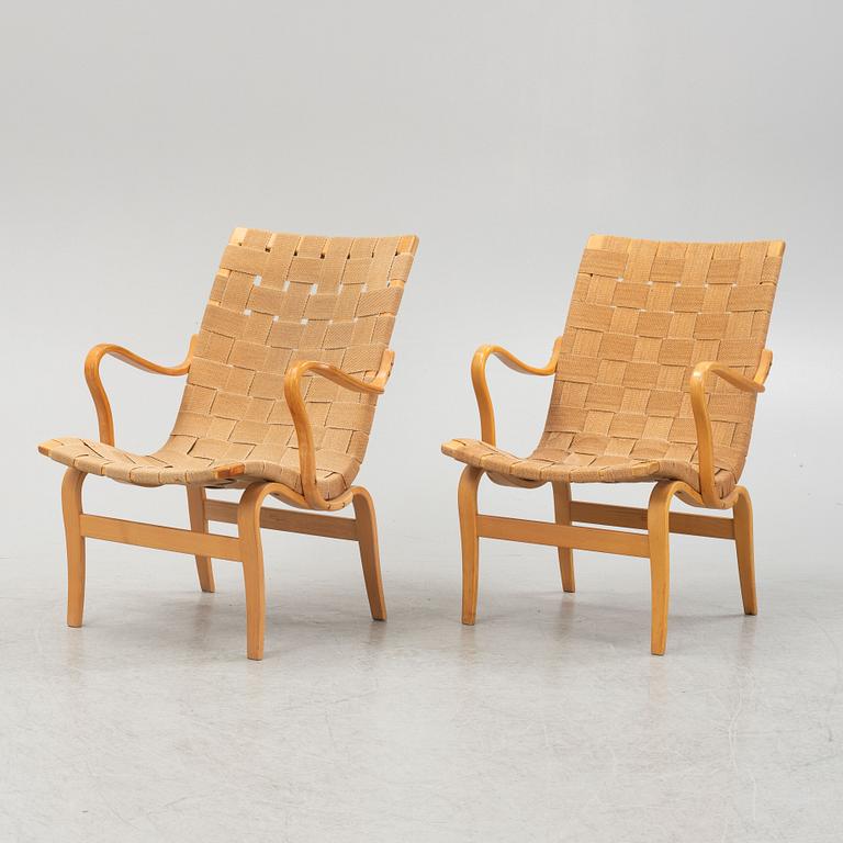 Bruno Mathsson, a pair of 'Eva' easy chairs, Firma Karl Mathsson, 1966-1971.