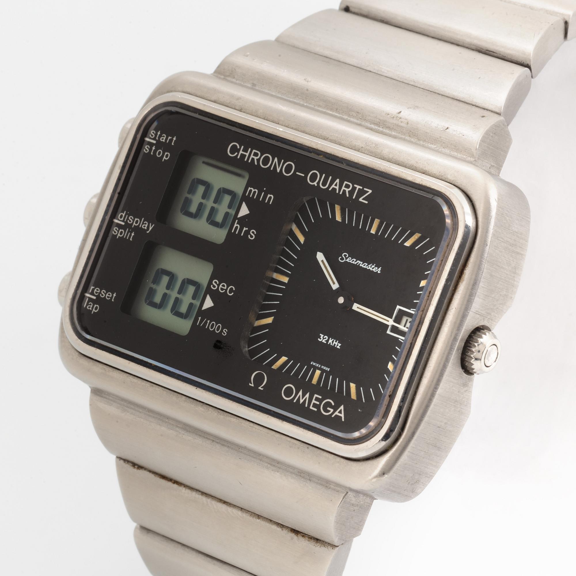 Omega, Seamaster, Chrono-Quartz, "Albatros", wristwatch, 46,7 x 34 mm.