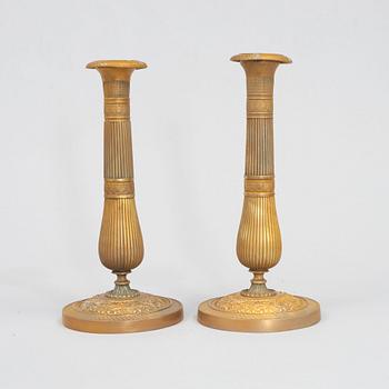 A pair of French Empire candlesticks, first part 18th century.