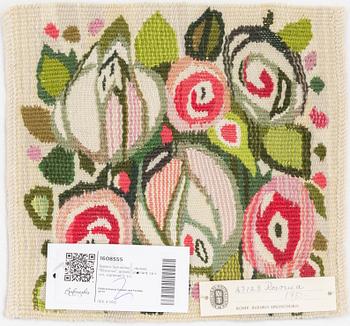 Barbro Sprinchorn, Barbro Sprinchorn, a textile, "Rosorna", a tapestry variant, ca 24 x 25 cm, signed S.