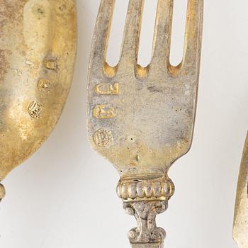 A 48-piece silver flat wear set, Hanau, Germany, late 10th century.