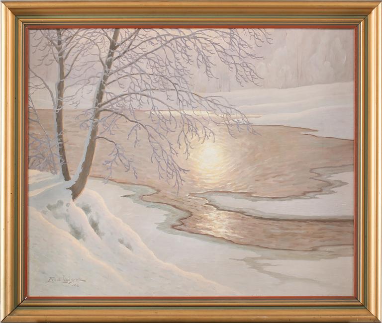 ERNST LINDGREN, olja på pannå, signerad samt daterad -46.