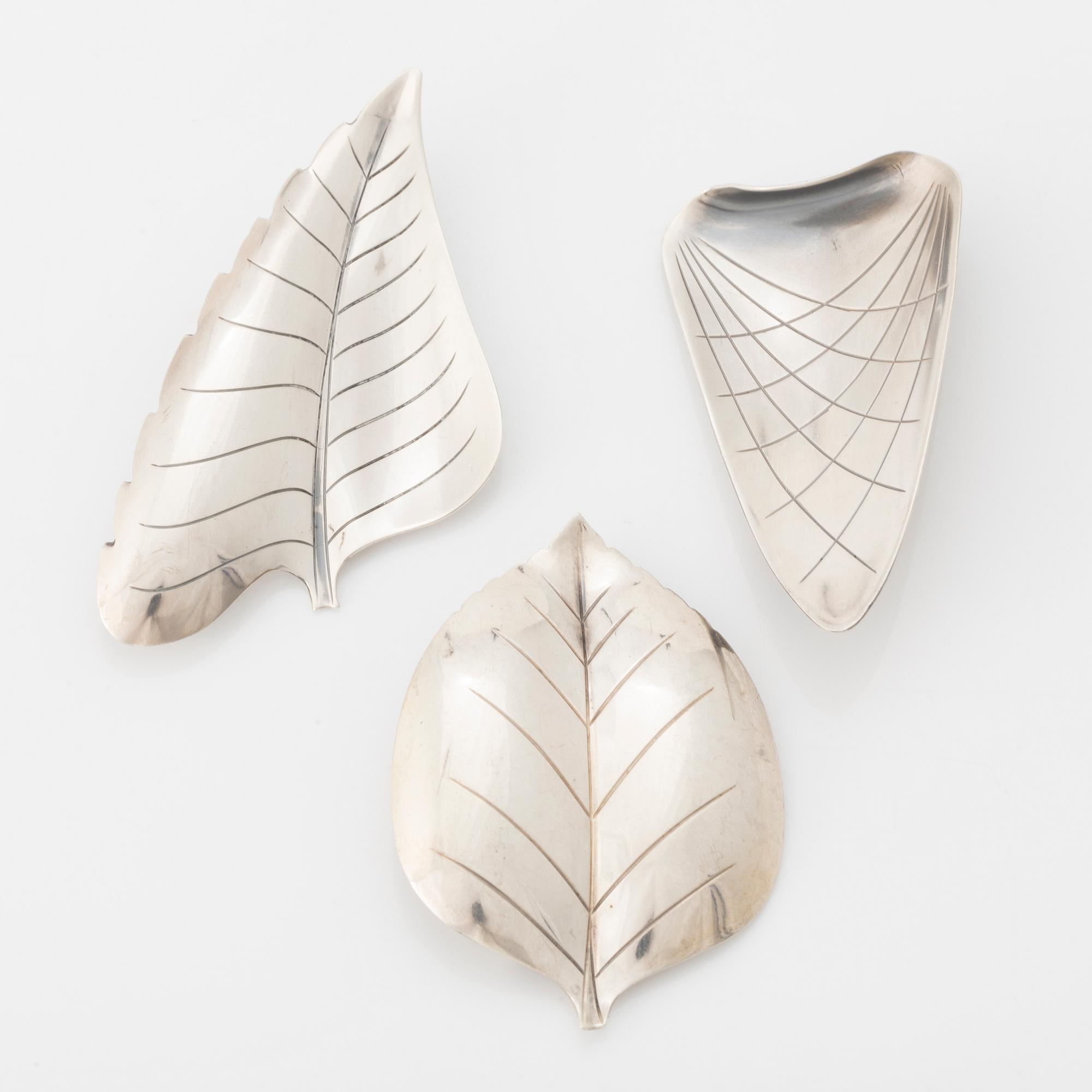 Viggo Wollny, broscher 3 st, sterlingsilver, Jammik, Danmark.